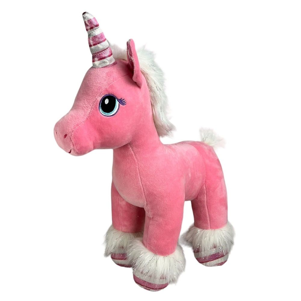 Build-A-Bear BAB Pink Christmas Unicorn Pony Candy Cane Swirl 2018 Plush 18"
